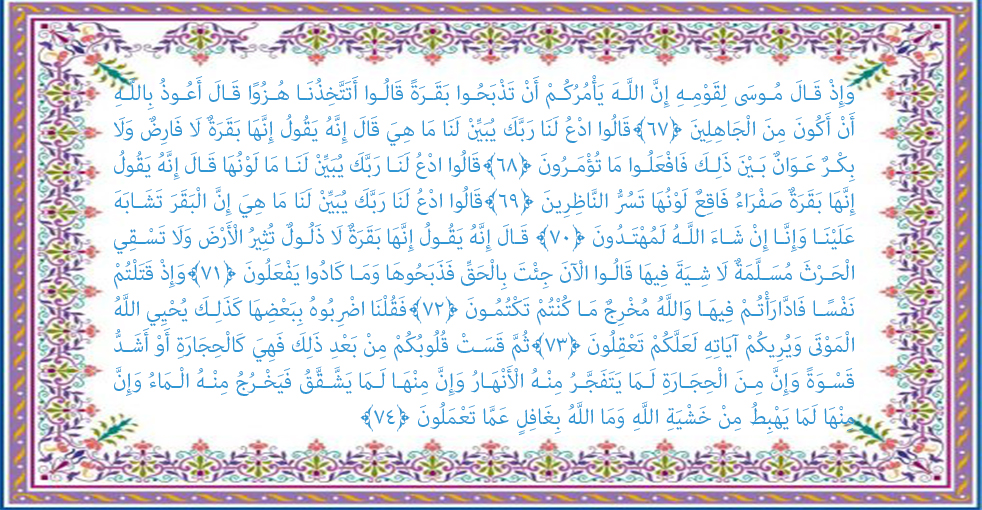 سوره بقره آیه 74-67